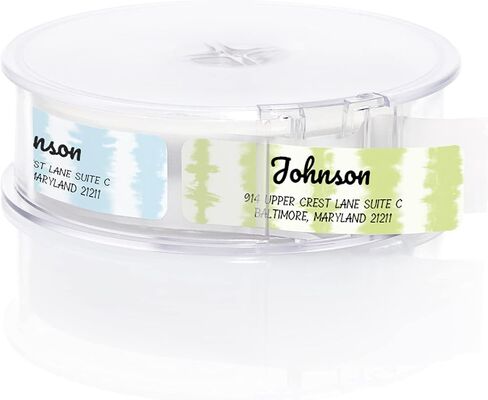 Dots of Color Designer Rolled Personalized Name Address Labels with Elegant Dispenser in Kuwait