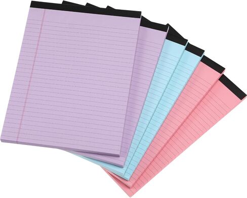 Honoson 6 Pack Legal Pads 5 x 8 Inch Wide Ruled Colorful Notebook 100 Sheets/pad Notepads College Ruled Writing Pads for School Office, 3 Colors in Saudi Arabia