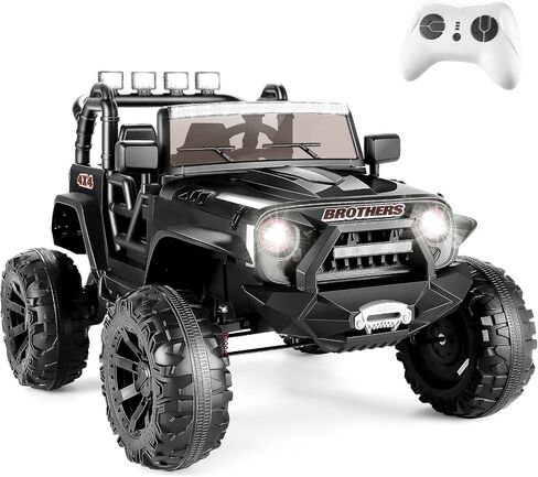 Hikole 24V Power Wheels with Remote Control Ride On Car Toys for Big Kids 2 Seater, 24 Volt Ride on Toy Car for Girls Boys, 9AH Battery, 3 Speeds, Bluetooth, LED Lights, Suspension, Black in Saudi Arabia