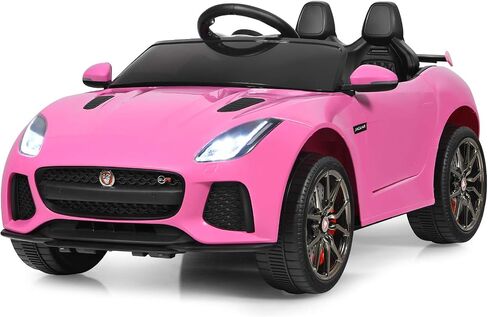 ركوب Costzon على السيارة ، 12V مرخصة من بطارية Jaguar F-Type SVR بالطاقة الكهربائية التي تعمل بالبطارية التي تعمل بالطاقة مع التحكم عن بعد ، والأضواء الأمامية/الخلفية ، MP3/MUSION/3 سرعات/تعليق ربيع ، لعبة Kids Car toy Toddler (Pink) in Kuwait