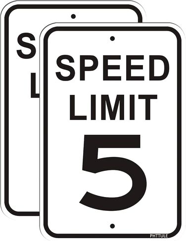 Slow Down Speed Limit 5MPH Sign, 12" x 18" Rust Free Heavy Duty Aluminum Safety Caution Signs in Saudi Arabia