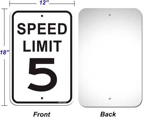 Slow Down Speed Limit 5MPH Sign, 12" x 18" Rust Free Heavy Duty Aluminum Safety Caution Signs in Saudi Arabia