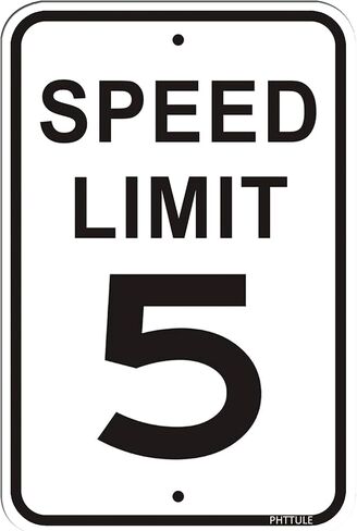 Slow Down Speed Limit 5MPH Sign, 12" x 18" Rust Free Heavy Duty Aluminum Safety Caution Signs in Saudi Arabia