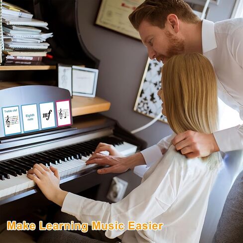 104 Piano Music Flash Cards - Basic Music Symbols,Staff Notation, Pitch/Syllable Names, Keyboard Position, Flat/Sharp,Education Cards for Beginners and Professionals in Saudi Arabia