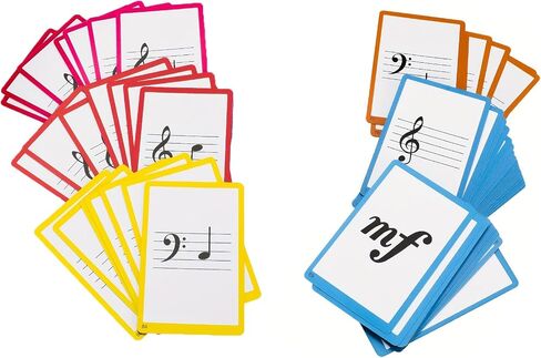 104 Piano Music Flash Cards - Basic Music Symbols,Staff Notation, Pitch/Syllable Names, Keyboard Position, Flat/Sharp,Education Cards for Beginners and Professionals in Saudi Arabia