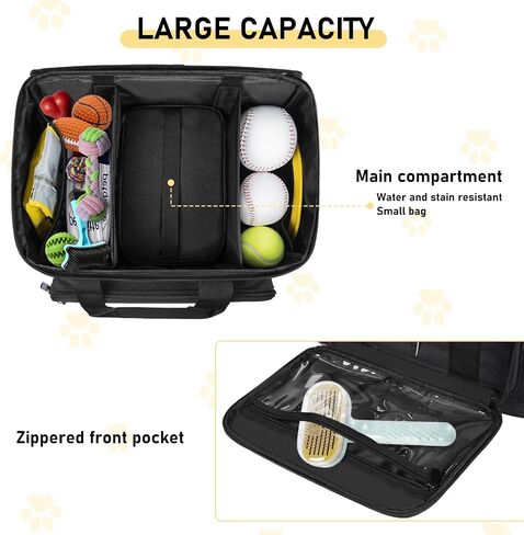 Pet Grooming Bag, GMAK Pet Grooming Tote Bags Supplies Organizer Case Dogs Cats Tools Organizer Tote for Pets Grooming Tools Kit, Clippers, Brush, Scissors or Other Pets Care Supplies, Black(Bag Only) in Saudi Arabia