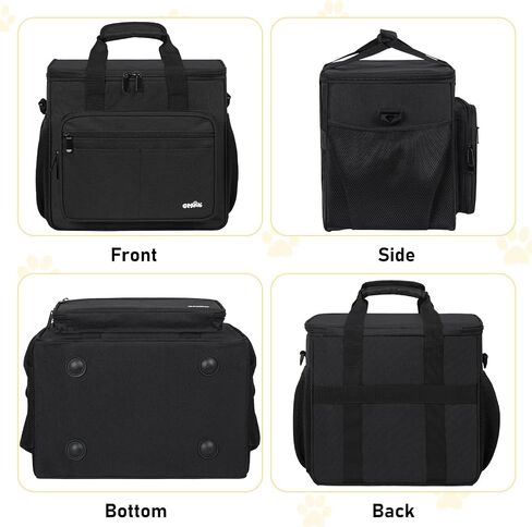 Pet Grooming Bag, GMAK Pet Grooming Tote Bags Supplies Organizer Case Dogs Cats Tools Organizer Tote for Pets Grooming Tools Kit, Clippers, Brush, Scissors or Other Pets Care Supplies, Black(Bag Only) in Saudi Arabia