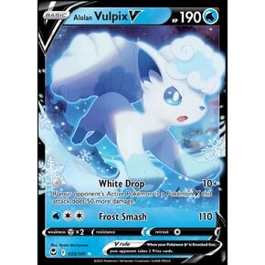 Alolan Vulpix V 033/195- Silver Tempest - Pokemon Ultra Rare Card - Holo Foil
