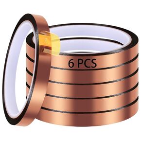 6 PCs 10mm x33m (108ft) شريط تسامي يصل إلى 250 ℃ (480 فهرنهايت) للانتقال الحراري مقاوم للحرارة ارتفاع درجة الحرارة اللصق للحسارة لا توجد لوحات لحام البقايا