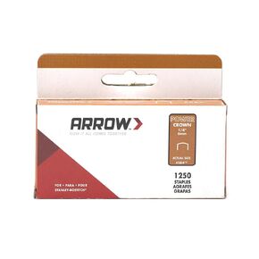 Arrow 585 Heavy Duty Power Crown Staples, Galvanized Steel Construction for Use with Stanley and Bostitch Staple Guns, 1250 Pack, Leg Length 5/16-Inch, Crown Width 3/8-Inch