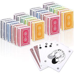 Zubebe 24 Pack Play Play Cards Index Jumbo index deck print print كبيرة من البطاقات بشكل كبير بألوان نابضة بالحياة حجم بوكر ، طوابق البوكر القياسية للأطفال للبالغين أنشطة الحفلات Canasta Canasta