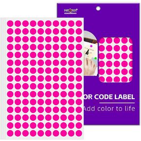 PARLAIM 1/2 Inch Color Code Dot Sticker Labels,1500 Pcs White Round Circle Stickers for Home Office Marking,Organizing (White)