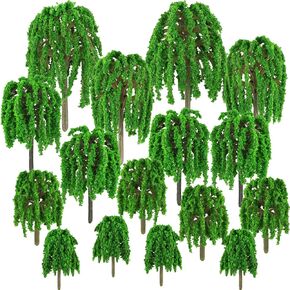 30 Pieces Model Trees with Moss for Diorama Supplies Mini Architecture Fake Trees for Crafts Scenery Landscape Natural Green