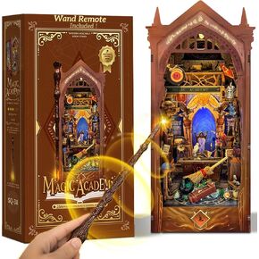 Book Nook Kit for Adults, Booknook DIY Miniature House Kit, 3D Wooden Puzzles for Adults, Wood Gifts for Book Lovers Women Friends - Magic Wand Shop