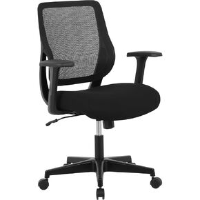 RealSpace® Sensi Mesh/Fabric Low-Back Office Chair ، Black ، BIFMA متوافق