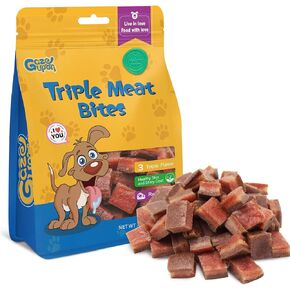 Dog Treats,Triple Flavored Meat Bites for Dogs,Healthy Training Treats for Dogs,Made with Real Chicken,Duck,Beef,14.1 oz