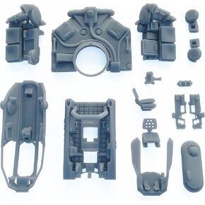 Generic Scratch Kit TH-V1, 15 Piece 3D Printed aftermarket Interior kit for Tau Hammerhead Gunship Model, 2in x 4in, Grey