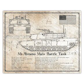 M1 Abrams Main Battle Tank - Da Vinci Illustration - 8x10