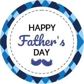 Anwyll Fathers Day Gift Stickers - Happy Father's Day Stickers 60Pcs 2Inch Fathers Day Seal Label Sticker Round Self-Adhesive Beard Best Dad Thank You Gift Sticker for Birthday Present Envelope Card