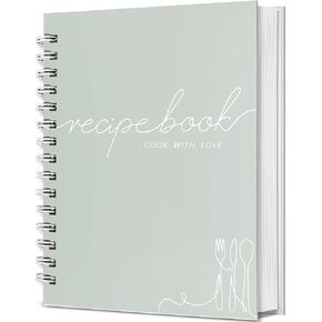 Recipe Book to Write in Your Own Recipes - Spiral Blank Cookbook 150 Pages Holds 144 Recipes - Elegant Waterproof Cover Big Recipe Journal - Easy to Use Layout (A5 (6.0x8.5 Inch))