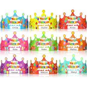 Faccito 36 Pcs Birthday Crowns for Kids Classroom Bulk- Happy Birthday Paper Hats with Elastic Band for Classroom, Preschool, Kindergarten, Elementary School, Vbs Party Supplies