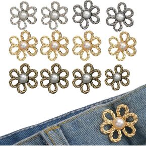 12 Piece Pants Tightener for Waist Women, Detachable Jean Waist Tightener Repair Kit No Sew, Adjustable Pants Suitable for Jeans, Trousers, Dresses, Etc