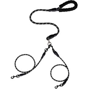 Tangle Free Dog Leash for 2 Dogs, 360 ° Rotating Anti Entanglement Dog Leash, Suitable for Carrying Multiple Beloved Dogs for Travel, blue-2in1