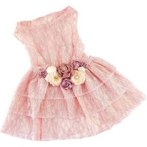 The Josefina Mauve, Blush, and Ivory Wedding Dog Dress | Pink Dog Dress (5X-Large (60-95 lbs))