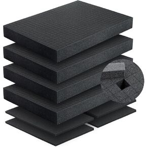 8 Pcs Pick and Pluck Foam-16 * 12 * 2 & 16 * 12 * 0.4 IN Pick Apart Foam Insert sheets Padding Pre-Cube Sheets with Bottom Packing for Board Game Box Cases Storage Closed Cell Block for Gun Organizer