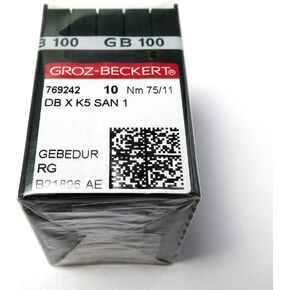 100 Groz Beckert Dbxk5 San1 Gebedur Titanium Coated Embroidery Machine Needles (11/75)