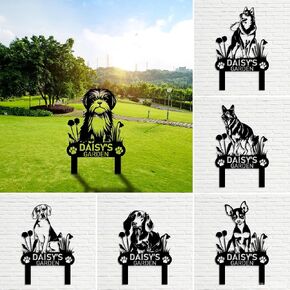 Custom Dog Grave Marker, Dog Breed Sign, Dog Memorial Gift, Garden Sign, Dogs Lovers Gift