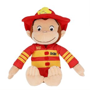KIDS PREFERRED Curious George Fireman 15 inch Stuffed Animal Plush Toy for Toddler Boys & Girls