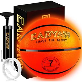 Glow in The Dark Basketball, Light Up LED Basketball Size 7, USB Rechargeable, Cool Outdoor Sports Toy for Night Games, Birthday Gifts for Boys Age 8–15