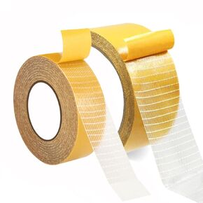 Heavy Duty Double Sided Fabric Tape, 1inch/2inch x 39FT 12m Super Stickness Strong Carpet Tape Curtain Tape for Curtains, Pants, Clothes, Rugs, Delicate Fabric, Home, Outdoor and More