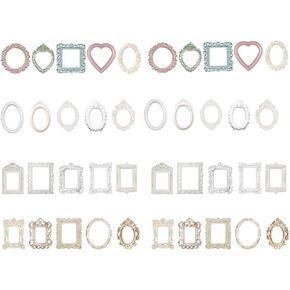 40 Pieces Paper Frames Picture Frames Creative Romantic Embossed European Design