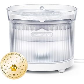 HomeRunPet Wireless Pump Cat Water Fountain - Detachable Design for Easy Cleaning, Multi-Cat Water Dispenser with Chew-Proof Base