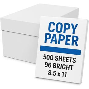 Multipurpose High Volume Copy Paper, 8.5 x 11 inches, 1 Ream, 500 Sheets, 96 Bright White