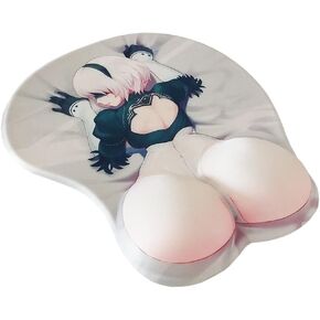 Office Pretty Mouse Pad Gel Gaming Kawaii Mousepad Anime Cute Mouse Pad with Wrist Support Grey, Silly Gift