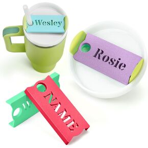 لوحات اسم مخصصة لـ Stanley Tumbler Cup -Custom Tag for 30 40 Osder Tumblers ، تخصيص علامة اسم Topper لـ Stanley Quencher H2.0 - إكسسوارات معرف كأس ستانلي المثالية (مقابل 20 أوقية 30 أوقية) in Kuwait