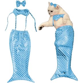Cat Fishtail Costume, Pet Costume Suit, Puppy Kitten Fishtail Costume, Cat Holiday Dress Up