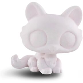 Custom White Blank Bases,DIY Pet Toy Action Figures - Crouching Cat,Blank Bases for LPS Dog Accessories