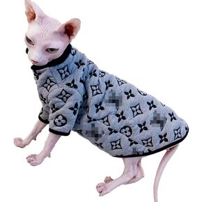 ملابس Cat Cat sphynx ، أيقونة الأزياء القطن النقي ، ملابس قطة صغيرة مع الأكمام لـ Sphynx Cornish Rex ، Devon Rex ، Peterbald (XL ، Black)