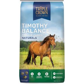 Triple Crown Timothy Cubes Balancing Horse Supplement, Timothy Hay Beet Pulp for Horses, Low Sugar Horse Feed, Laminitis Support, 50 lbs
