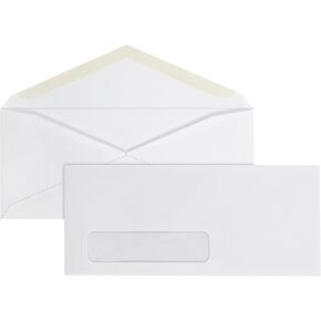 Office Depot® Brand Window Envelopes, Window On Bottom Left, #10, 4 1/8" x 9 1/2", White, Box Of 500