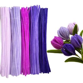 500pcs Colorful Green Pipe Cleaners Craft Supplies Chenille Stems for Handmade Gift Flower Bouquet DIY Art and Craft Projects