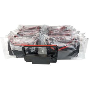 Black and Red Ink Printer Ribbon for Toast TKP300 Kitchen Printer - Compatible with TKP300 (Epson TM-U220, M300 Impact Printers) - ERC-30/34/38 Black/Red - 24 Ink Ribbons