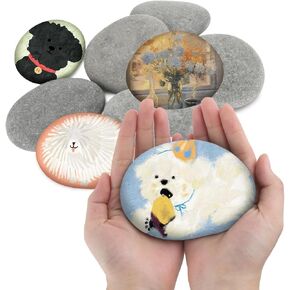 ACXFOND 20 Pcs River Rocks for Painting, 4-5 Inch Extra Large River Rocks Caft Rocks Thick-Flat-Smooth Painting Rocks for Project, Crafts and Family DIY Project