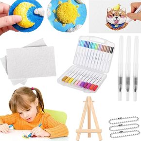 Magic Puffy Paint, 3D Drawing Canvas Sponge, Magic Foam Texture Painting Kit, Handicraft Art Blank Painting Paper for Crafts DIY Arts Supplies
