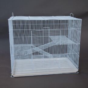 3 Tier Pet Cage Habitat for Cat Ferret Guinea Pig Hamster Rat Sugar Glider Chinchilla (24inch Width, Black)