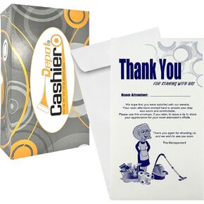 500 Cashier Depot Housekeeping Tip Thank you Envelope, White, 3 1/2" X 6 1/2", Sturdy 24lb. White, (500)